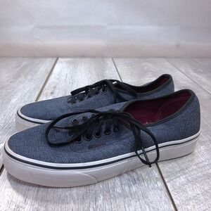 Vans Authentic Sneakers Men 9 Blue Chambray Low Top Skate Shoes